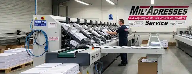 Mise sous enveloppe multi-formats : du 10 x 15 au A4, jusqu'à 6 documents par pli 2 - Mil'Adresses machines d'insertion automatique CMC 250 pour la mise sous enveloppe